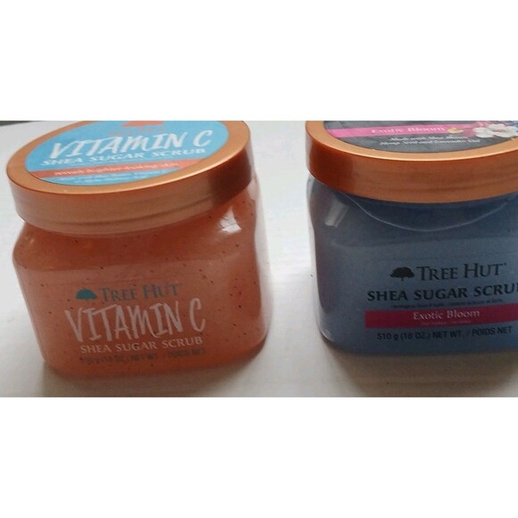 Tree Hut Shea Sugar Scrub- Vitamin C, & Exotic Bloom 18Oz Sealed Set Of 2 - Picture 13 of 16